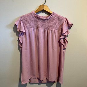 Ann Taylor Ruffle Sleeve Top